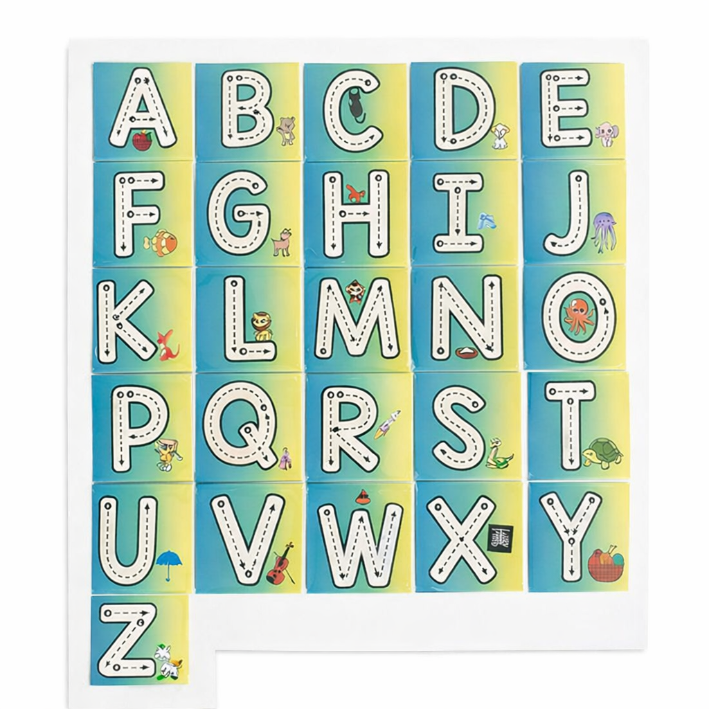 Blue/Yellow Alphabet Tracing Magnet Set - Uppercase