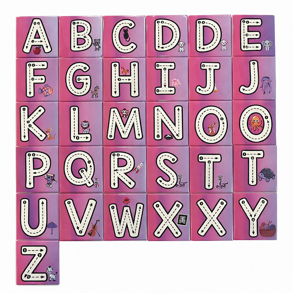 Pink/Purple Alphabet Tracing Magnet Set - Uppercase