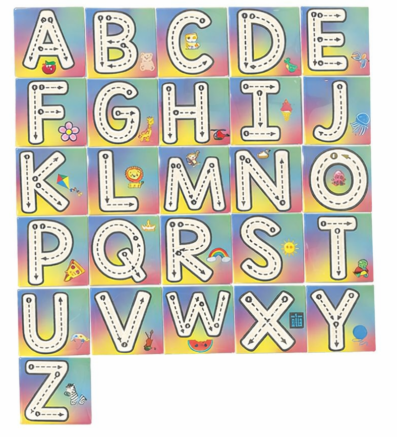 Rainbow Uppercase Alphabet Tracing Magnet Set