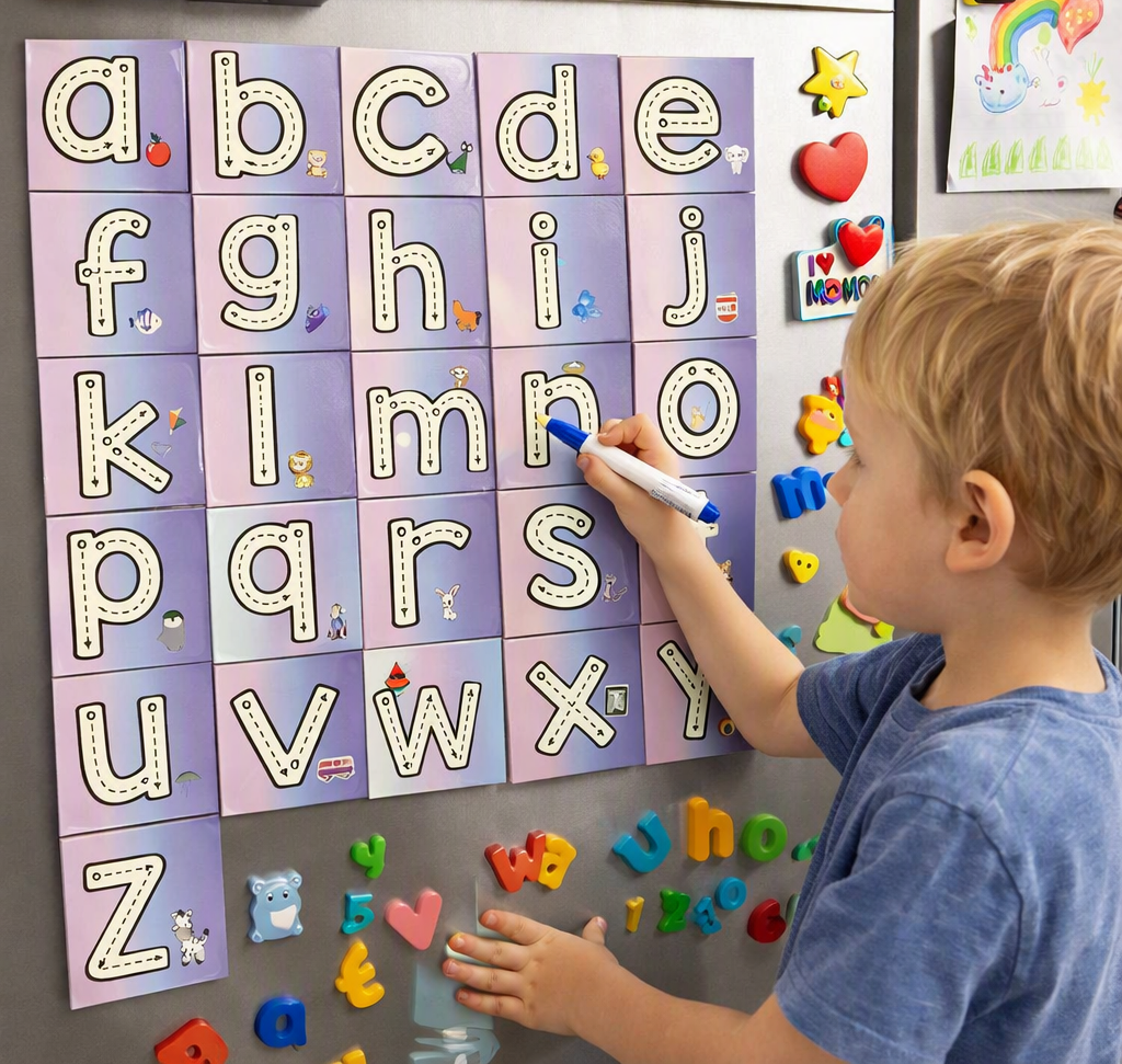 Pink/Purple Alphabet Tracing Magnet Set - Lowercase